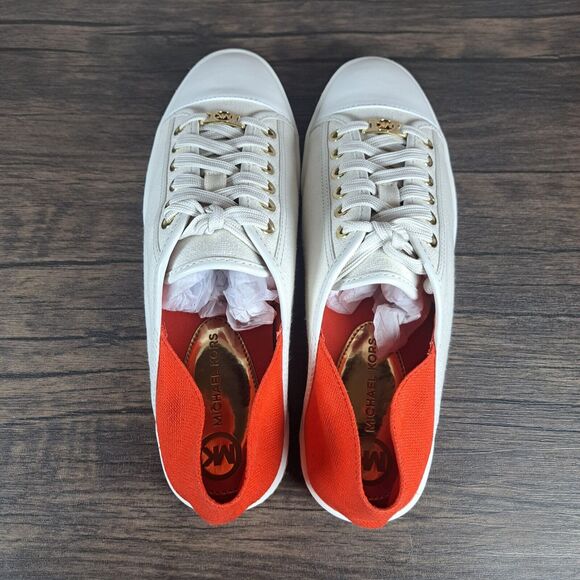 Michael Kors Kristy Slide Mule Sneaker Women's Sz 8.5 M Mandarin Orange White - Picture 6 of 9